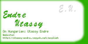 endre utassy business card